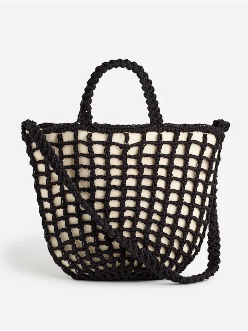 Madewell Crocheted Rope Shoulder Bag in Black